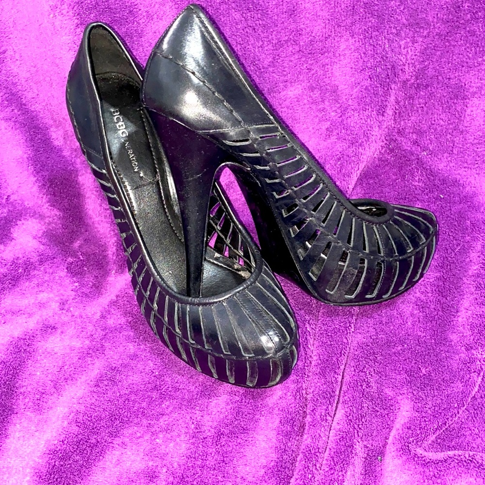 Black platform heels